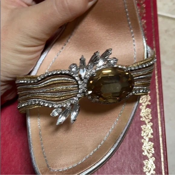 😍 Gorgeous dazzled Gold/Silver Rene Caovilla Sandals - Picture 10 of 16